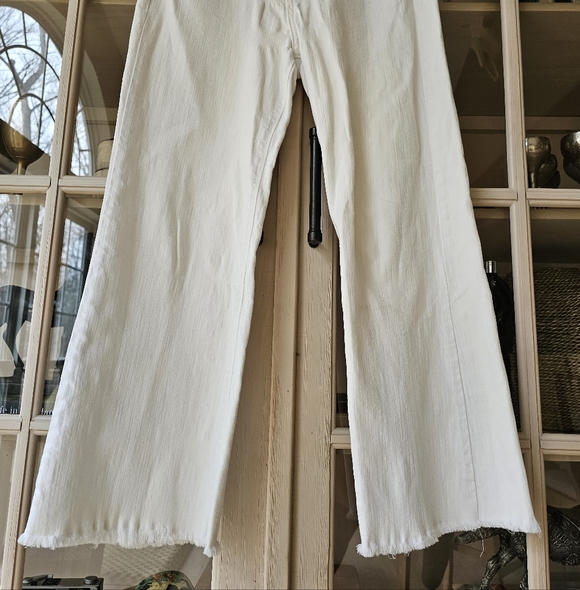 Letters to Juliet Sicily Raw Frayed Hem High Waist  Wide Leg - Picture 3 of 11